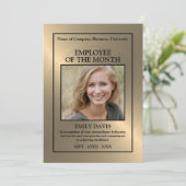 Photo d'or/personnalisée - Carte de récompense d'e (Debout devant)