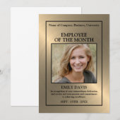 Photo d'or/personnalisée - Carte de récompense d'e (Devant / Derrière)