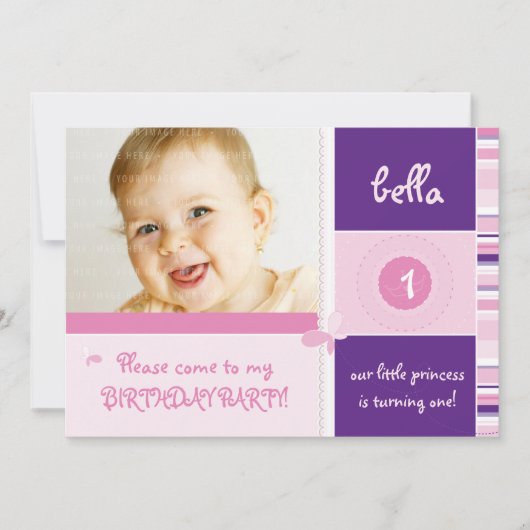 PHOTO DOUCE ANNIVERSAIRE INVITATIONS :: grâce 3L (Devant)