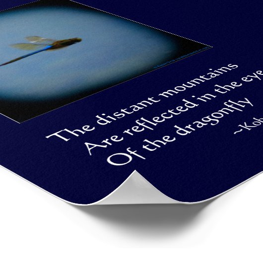 Photo Dragonfly avec affiche d'impression haiku (Coin)