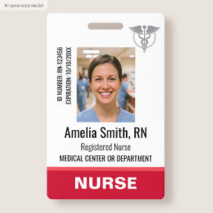 Photo du badge d'infirmière ID Logo RN Personnel M