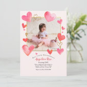 Photo du cadre cardiaque Invitation d'anniversaire (Debout devant)