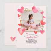 Photo du cadre cardiaque Invitation d'anniversaire (Devant / Derrière)