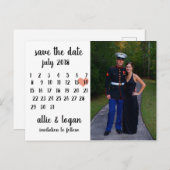 Photo du calendrier Enregistrer la date Carte post (Devant / Derrière)