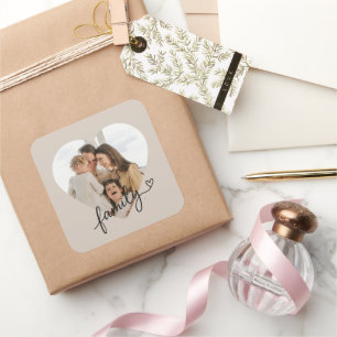 Photo du cœur Autocollant de famille – Souvenir pe
