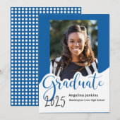 Photo du diplômé Royal Blue 2025 Faire-part (Devant / Derrière)