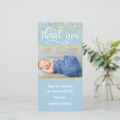 PHOTO du GARÇON bleue | de baby shower de MERCI (Debout devant)