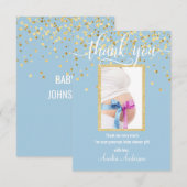 PHOTO du GARÇON bleue | de baby shower de MERCI (Devant / Derrière)