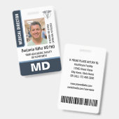 Photo du logo du badge d'identification du médecin (Avant & arrière)