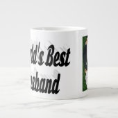 Photo du mari avec texte noir Mug de café géant (Devant)