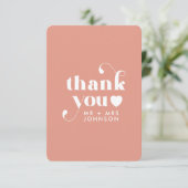 Photo du Mariage Merci Retro | Dusty Pink Card (Debout devant)