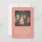 Photo du Mariage Merci Retro | Dusty Pink Card (Dos)