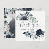 Photo du Merci | de mariage de pivoine de marine (Devant / Derrière)