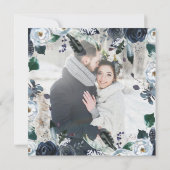 Photo du Merci | de mariage de pivoine de marine (Dos)