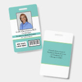 Photo du nom du médecin Logo Badge Code de numéris (Avant & arrière)