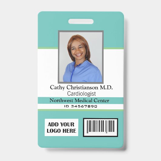 Photo du nom du médecin Logo Badge Code de numéris (Avant)