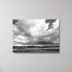 Photo du pays noir et blanc sur toile