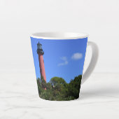 Photo du phare de Jupiter sur une tasse de café (Angle droit)