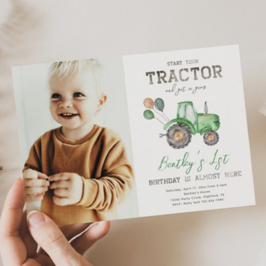 Photo du tracteur Invitation d'anniversaire | Ferm