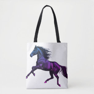 Photo d'un étalon au galop sur un sac réutilisable