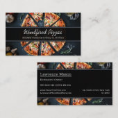 Photo d'une pizza sur l'ardoise - Carte de visite (Devant / Derrière)