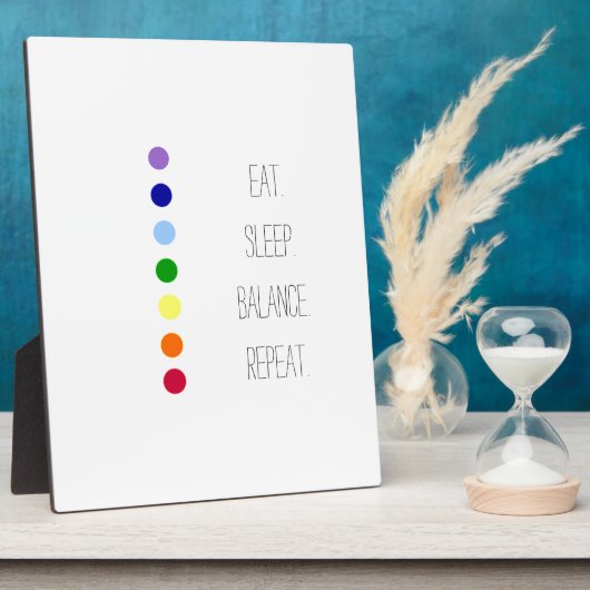 Photo Eat Sommeil Balance Simple Chakra Design Plaque (Côté)