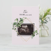 Photo échographie rose Merci bébé Point de vue (Debout devant)