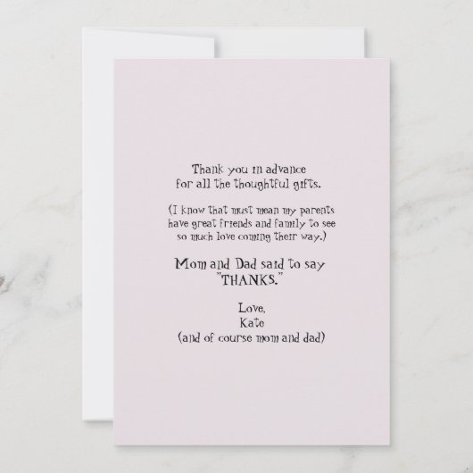 Photo échographie rose Merci bébé Point de vue (Dos)