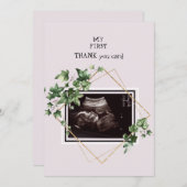 Photo échographie rose Merci bébé Point de vue (Devant / Derrière)