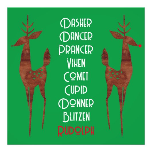 Photo Elargissement - Père Noël Reindeer - Rudolph (Devant)