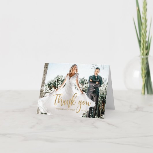 Photo Elegant Calligraphie Mariage Merci (Devant)