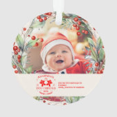 Photo Elegant Floral Baby's First Christmas (dos)