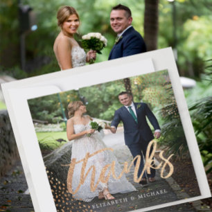 Photo Elégant mariage Gold Carré Merci