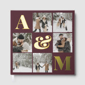 Photo Elegant Monogram Bourgogne Mariage Livre d'i (Recto)