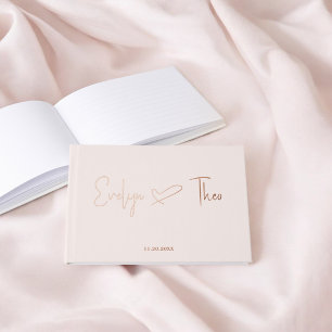 Photo Élégant Script Coeur Blush