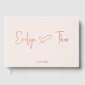 Photo Élégant Script Coeur Blush (Recto)