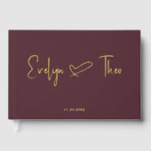 Photo Élégant Script Coeur Bourgogne (Recto)