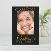 Photo Elegant Script Graduate Faire-part (Debout devant)