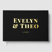 Photo Elegant Simple Black Mariage Livre d'invité (Recto)