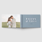Photo Elegant Simple Blue Mariage Livre d'invité (Complet)