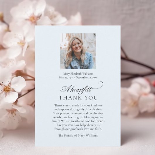 Photo Elégante Bleu Christian Merci funéraire