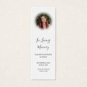 Photo élégante de Funeral Memorial Poem Bookmark C (Devant)