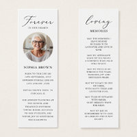 Photo élégante de Funeral Memorial Poem Bookmark C