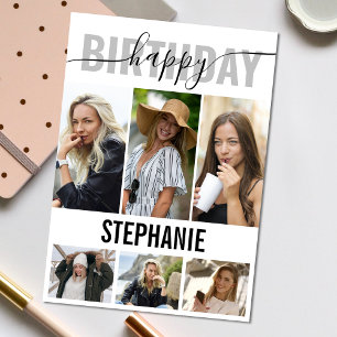 Photo élégante de joyeux anniversaire Carte de v