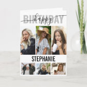 Photo élégante de joyeux anniversaire | Carte de v (Devant)