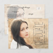 Photo élégante | Invitation de la fête de graduati (Devant / Derrière)