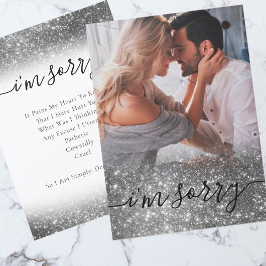 Photo élégante Je suis désolé Carte d'excuses