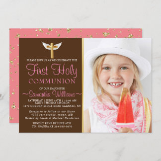 Photo Elégante moderne First Communion Invitation