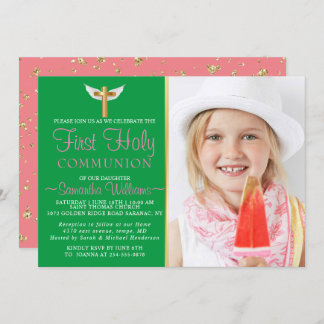 Photo Elégante moderne First Communion Invitation