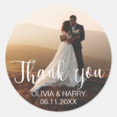 Photo Élégante - Noms Stickers Mariage Favor (Devant)